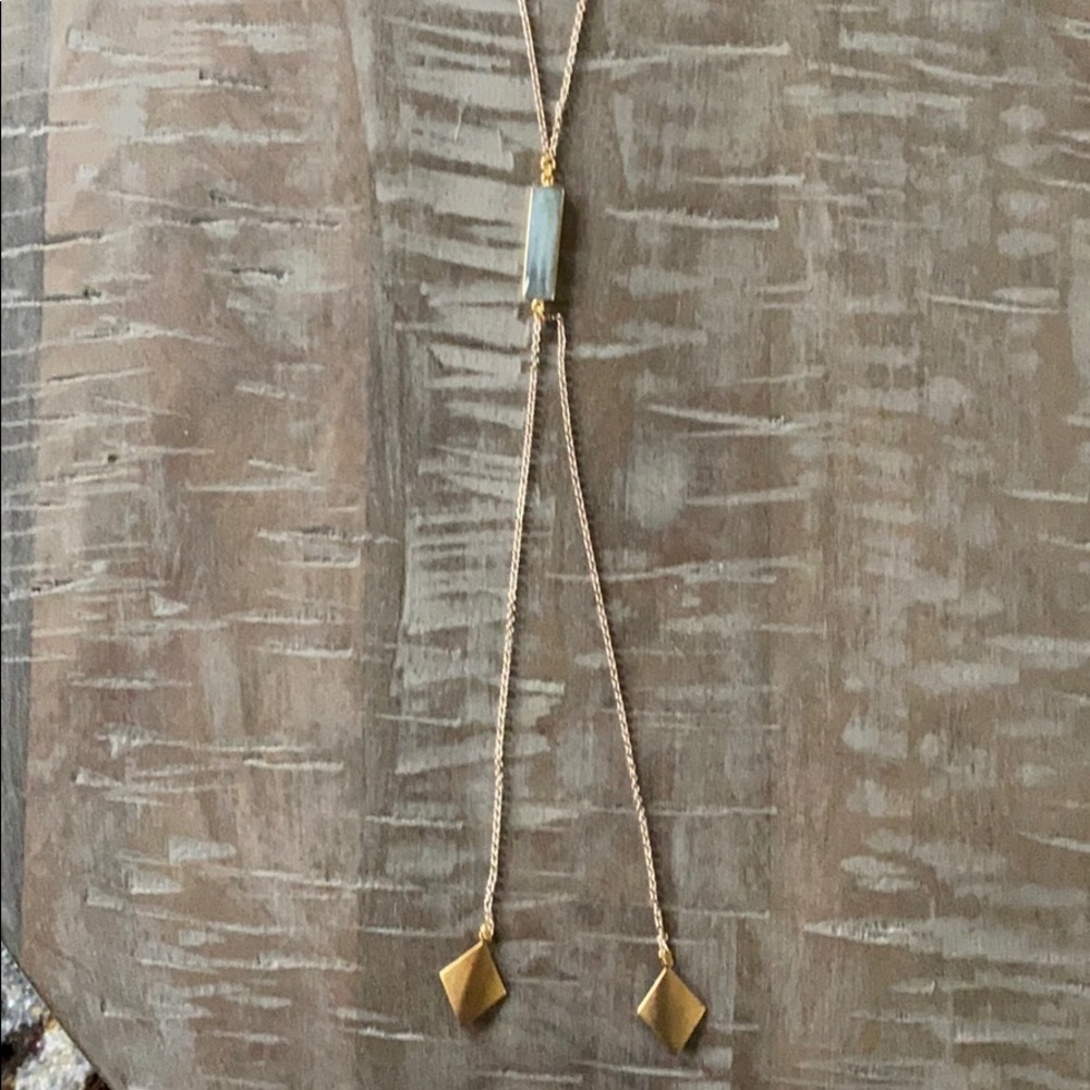 NWT South Moon Under gold stone lariat necklace
